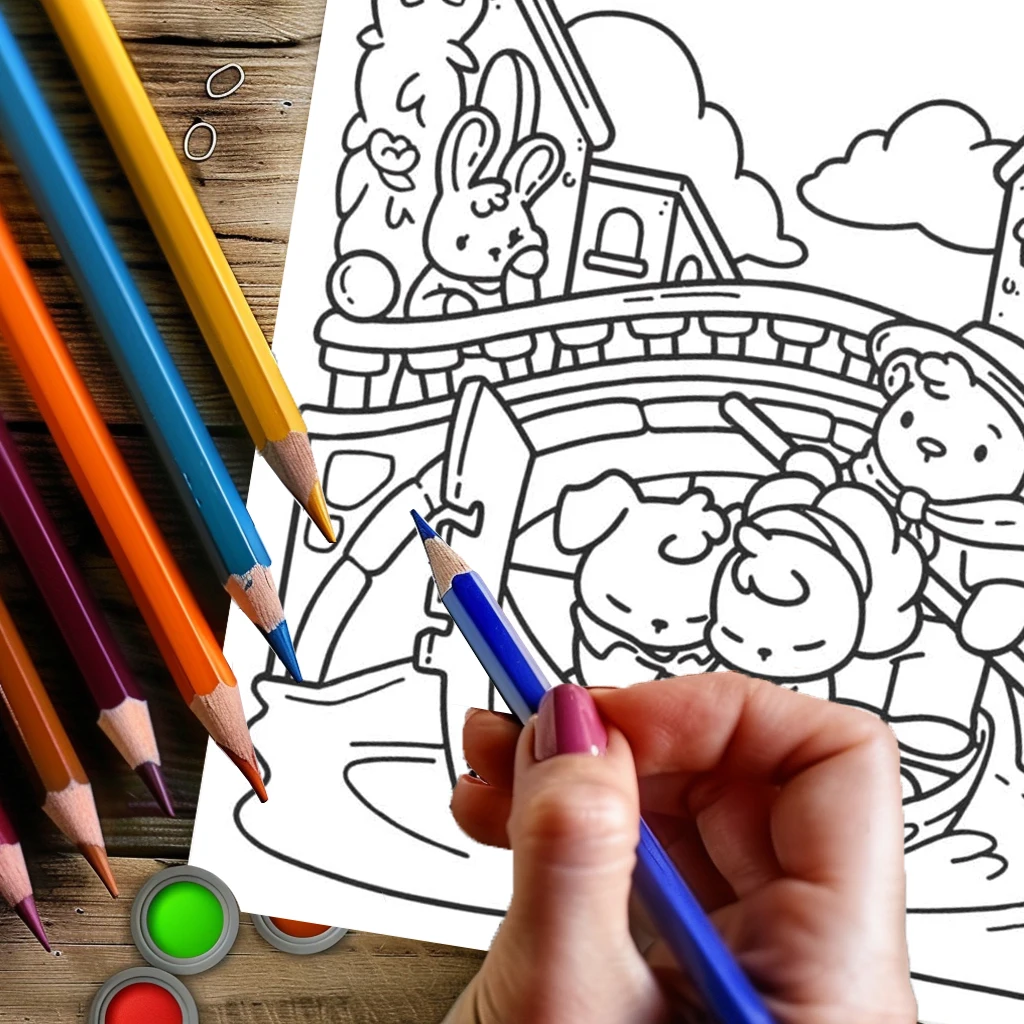 28 Pages Cutie Europe Coloring Book for Adult | Colouring Book, Drawing Supplies for Christmas, Thanksgiving
