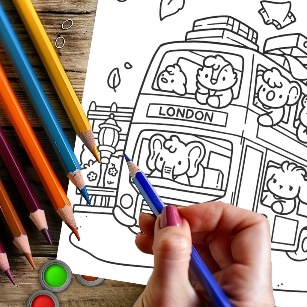 28 Pages Cutie Europe Coloring Book for Adult | Colouring Book, Drawing Supplies for Christmas, Thanksgiving