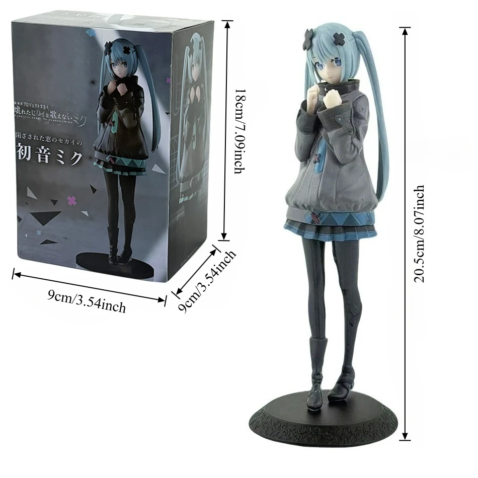 Hatsune Miku New In Stock In A World With Closed Windows Collectible Anime Action Kwaii Miku Figures Model Toys Christmas Gifts