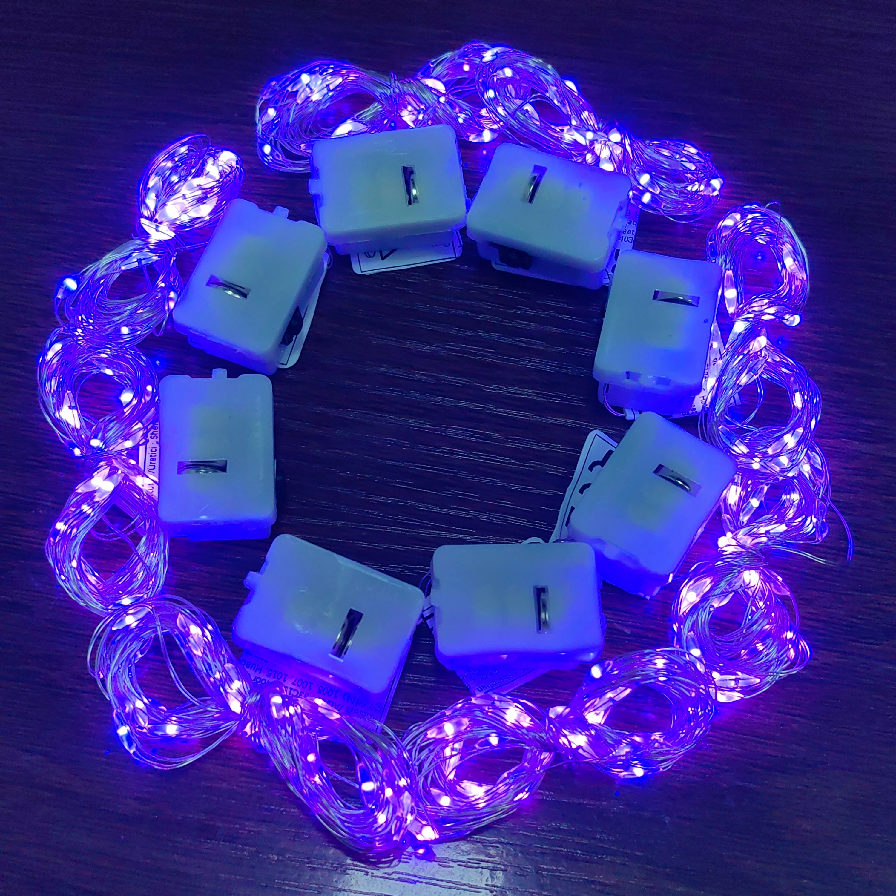8Pcs 8colors Fairy Lights String Button Battery Home Decor Living Bedroom Garden Christmas Wedding New Year Ornament Garland
