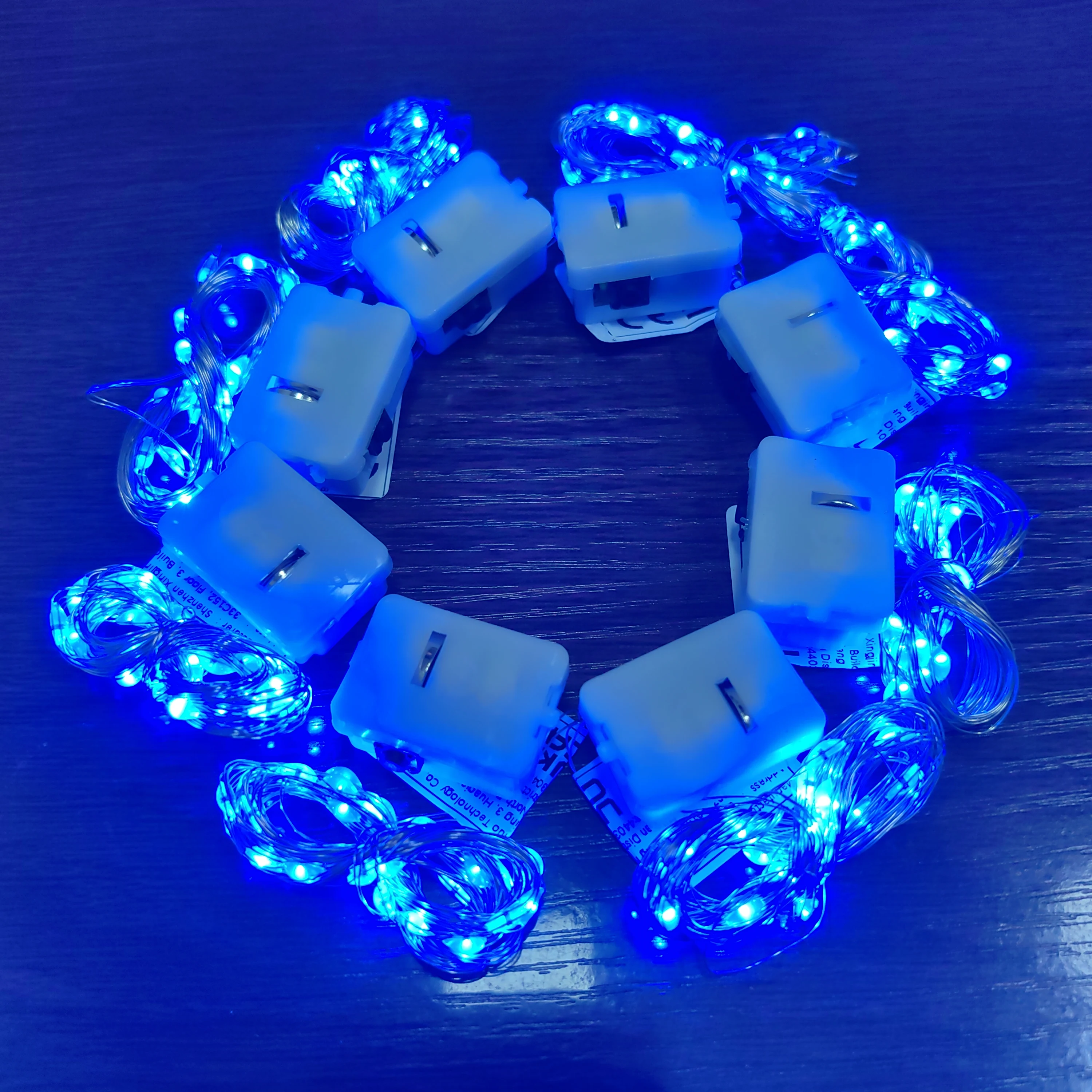 8Pcs 8colors Fairy Lights String Button Battery Home Decor Living Bedroom Garden Christmas Wedding New Year Ornament Garland