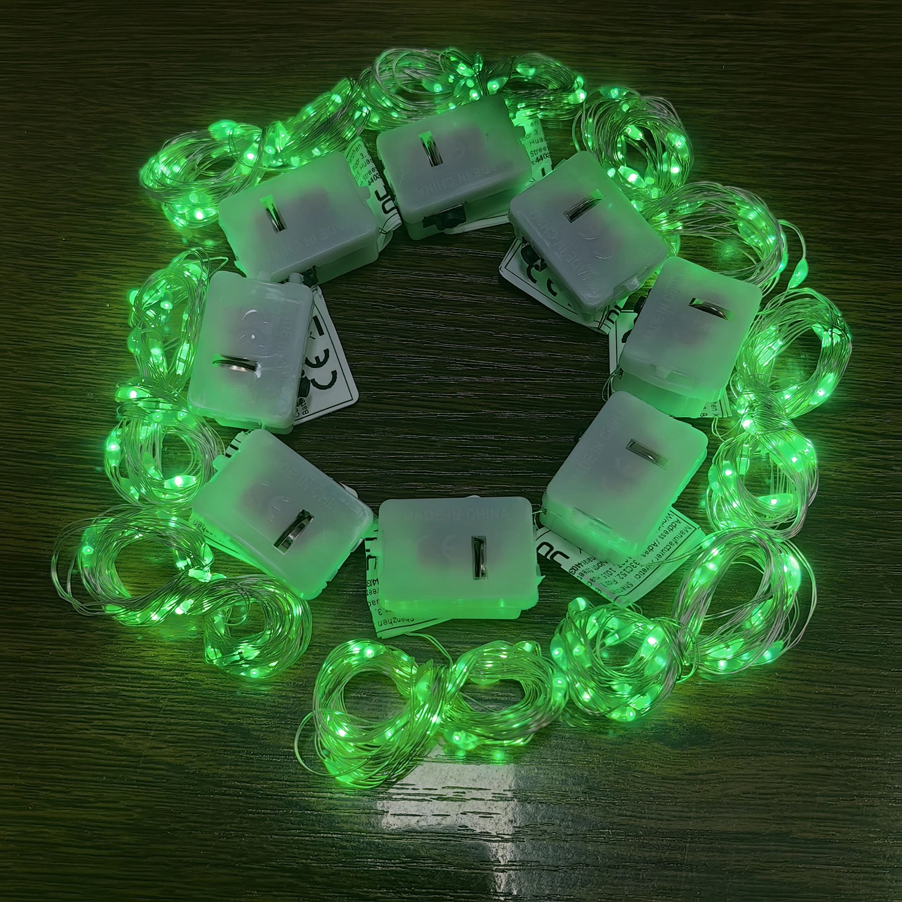 8Pcs 8colors Fairy Lights String Button Battery Home Decor Living Bedroom Garden Christmas Wedding New Year Ornament Garland