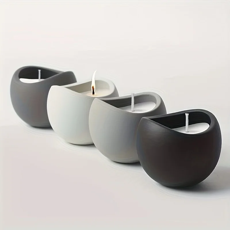 1pc Silicone Mold for Curved Candle Cups, Featuring a Hybrid Shape Ideal for Creating Candle Holders for Christmas And Easte