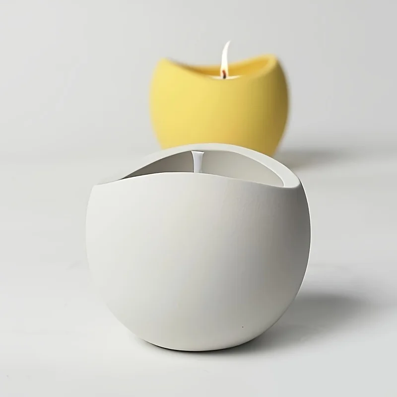 1pc Silicone Mold for Curved Candle Cups, Featuring a Hybrid Shape Ideal for Creating Candle Holders for Christmas And Easte