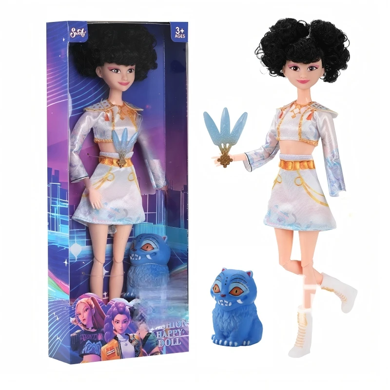 11.5 Inch Dolls Hunter Figure Set With Tiger Pet Musical Toys Clothes Best Christmas Birthday Present DIY Play Toys Game