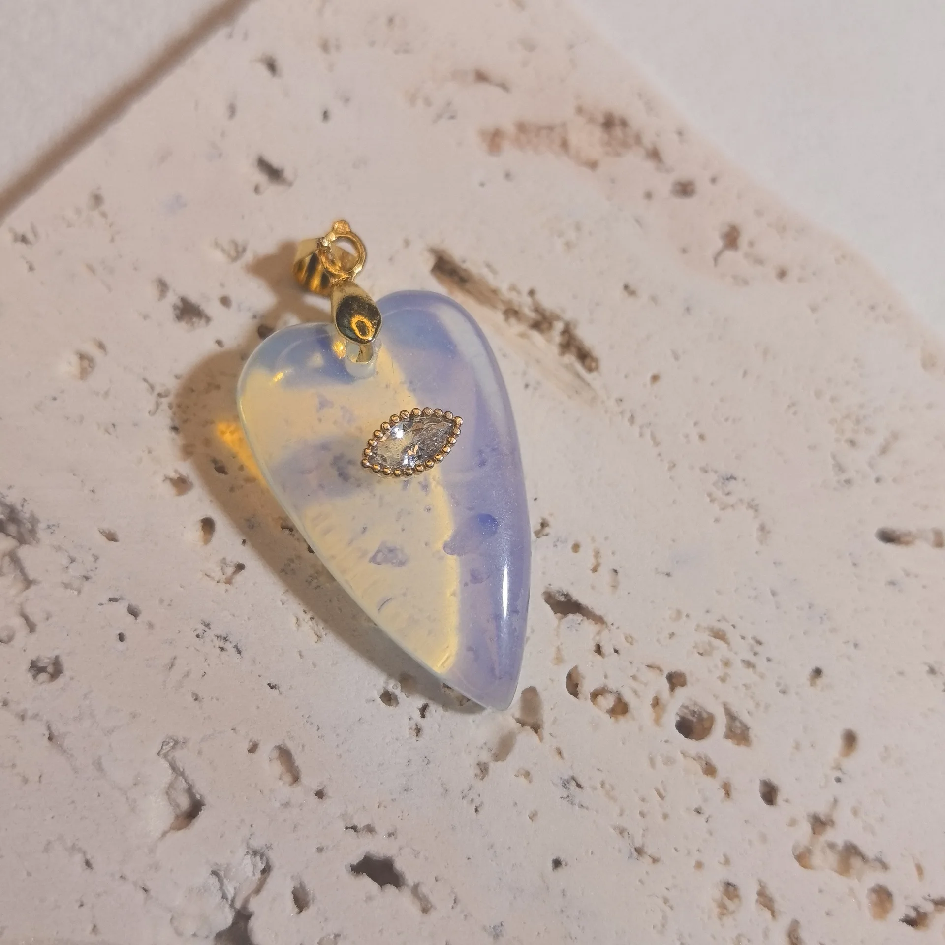 1pc Romantic Heartshape Natural Stone Pendant Green Aventurine Opal Stone Pendant for Women Jewelry Christmas Gift