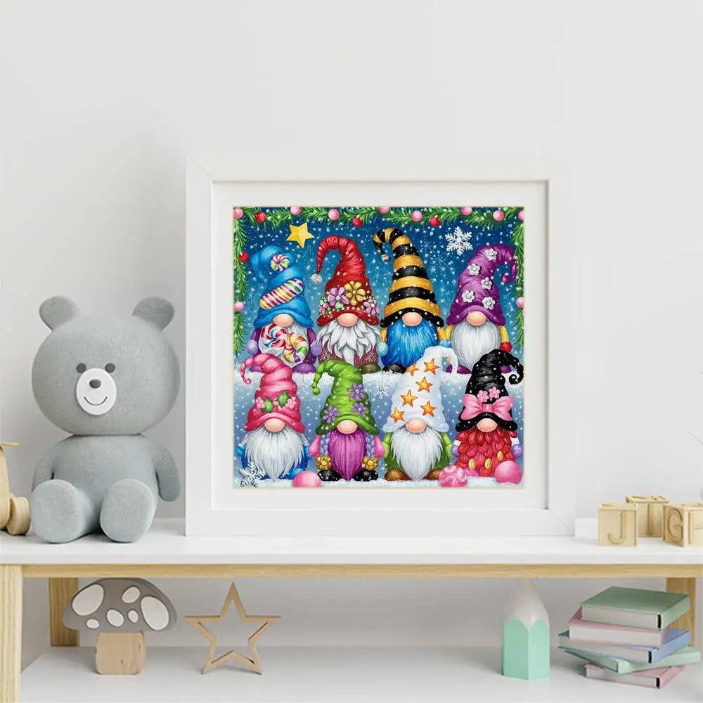 Evershine Diamond Painting Dwarf Pattern For Adults Beginners Winter Diamond Mosaic Christmas DIY Santa Claus Child Gift