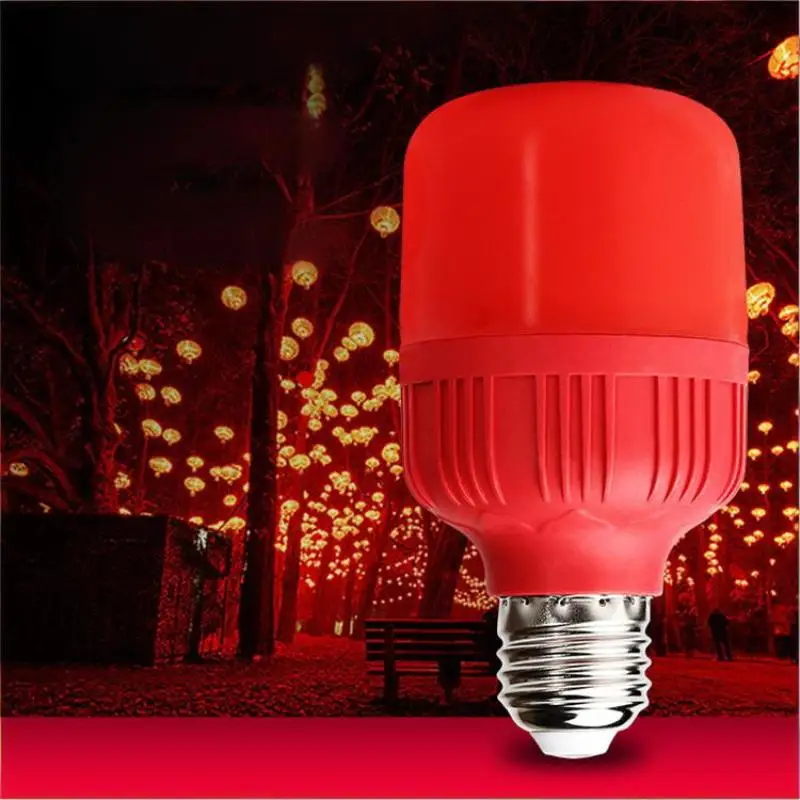 High Power Red LED Light Bulb E27/B22 AC 220V 5W 10W 15W 30W High Brightness Spot Light Festive New Year Bulb Christmas Lights