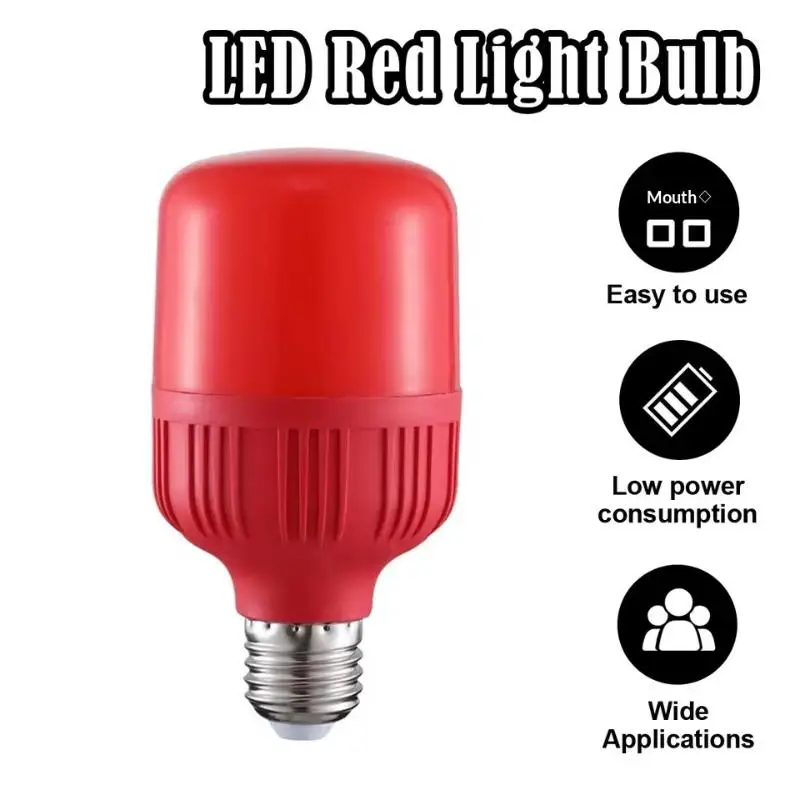 High Power Red LED Light Bulb E27/B22 AC 220V 5W 10W 15W 30W High Brightness Spot Light Festive New Year Bulb Christmas Lights