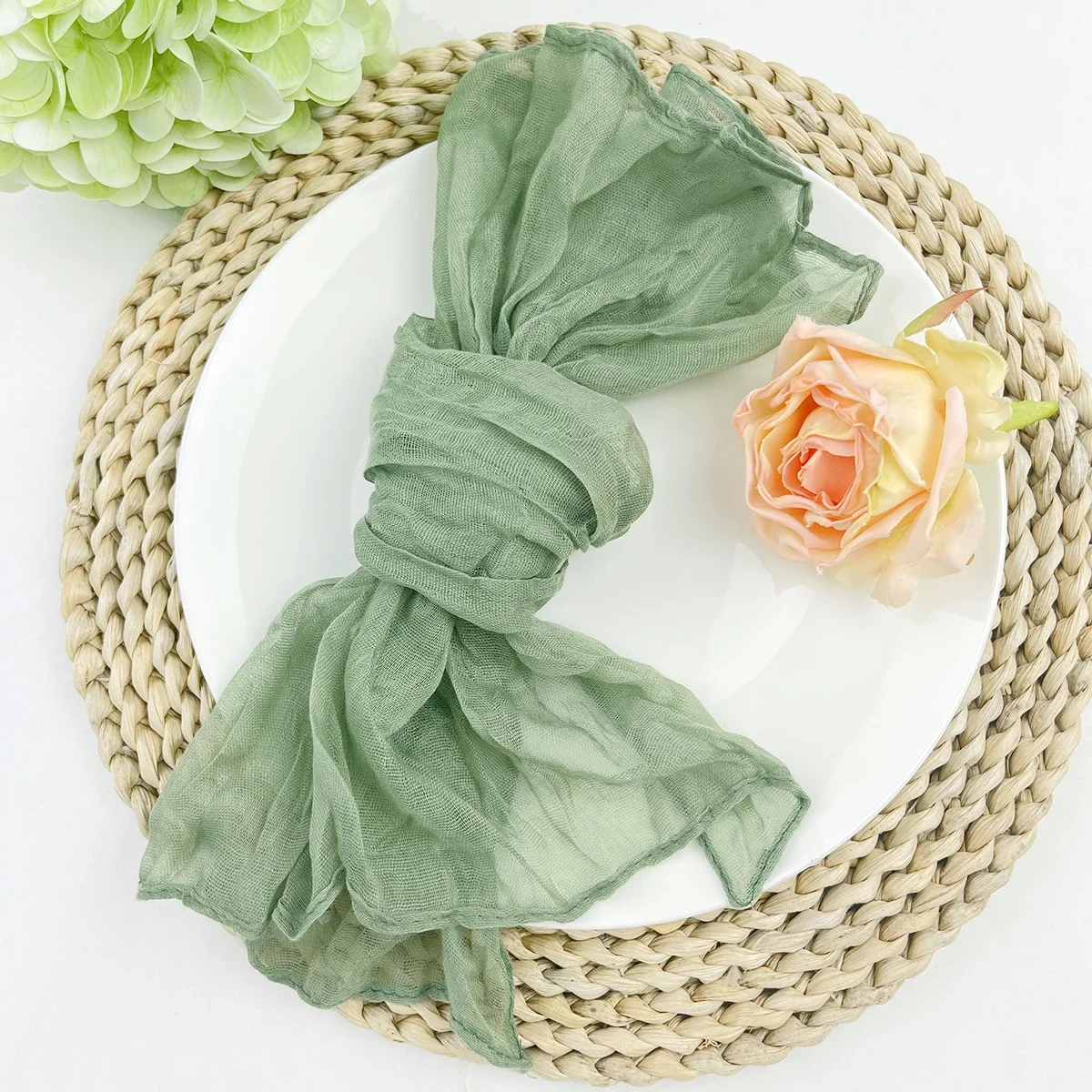 6-102pcs Cheesecloth Napkins Wedding Gauze Napkins Xmas New Year Decoration Dinner Birthday Home Party Christmas Table Decor