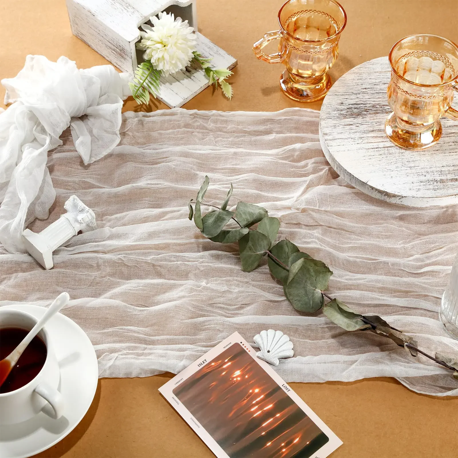 6-102pcs Cheesecloth Napkins Wedding Gauze Napkins Xmas New Year Decoration Dinner Birthday Home Party Christmas Table Decor