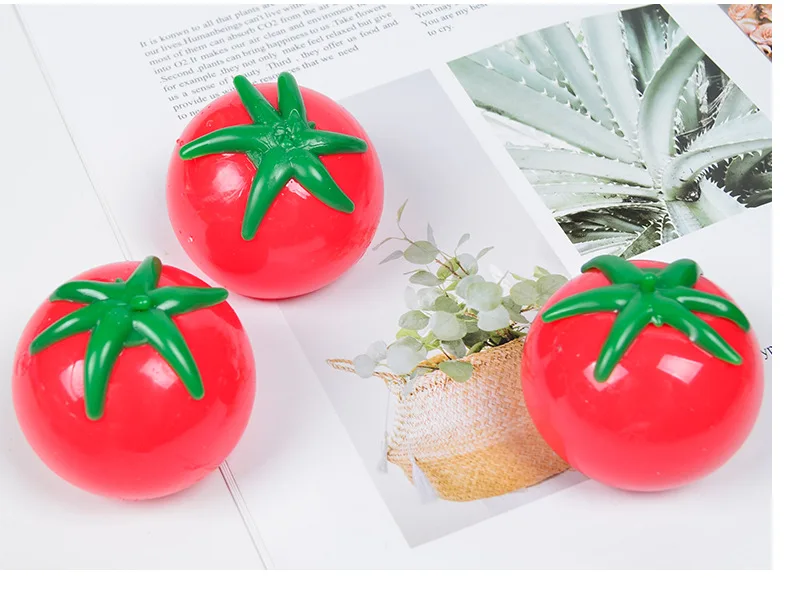 Tomato Squishy Stress Ball Soft Fidget Sensory Toy for ADHD Autism Slow Rebound Squeeze Toy for Adults Kids Christmas Gift
