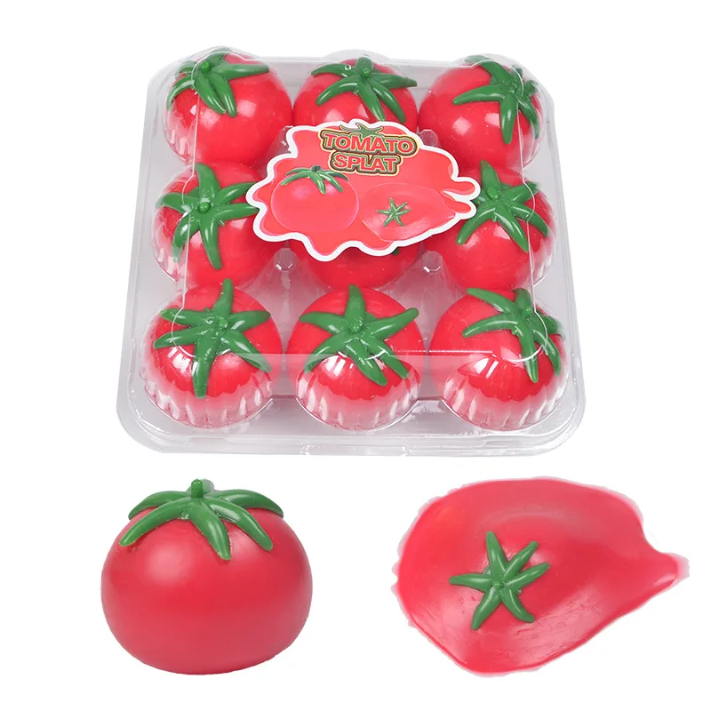 Tomato Squishy Stress Ball Soft Fidget Sensory Toy for ADHD Autism Slow Rebound Squeeze Toy for Adults Kids Christmas Gift
