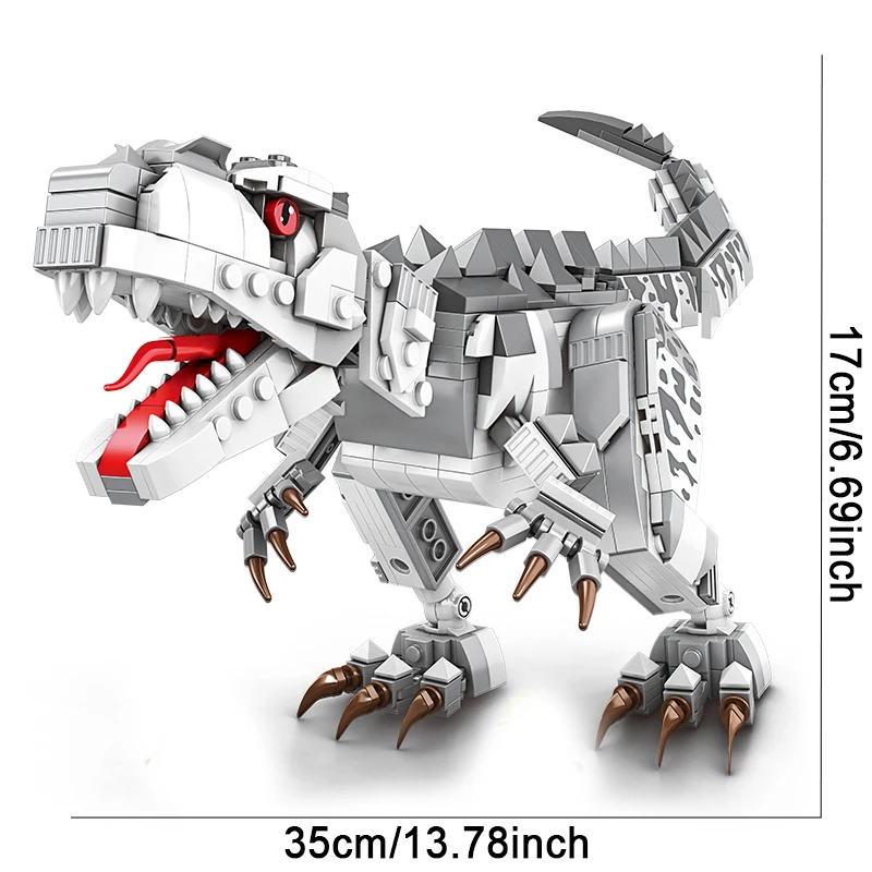 Prehistoric Dinosaur Building Blocks Animal Construction Set T Rex Model STEM Educational Toys Christmas Gift for Boys Kids