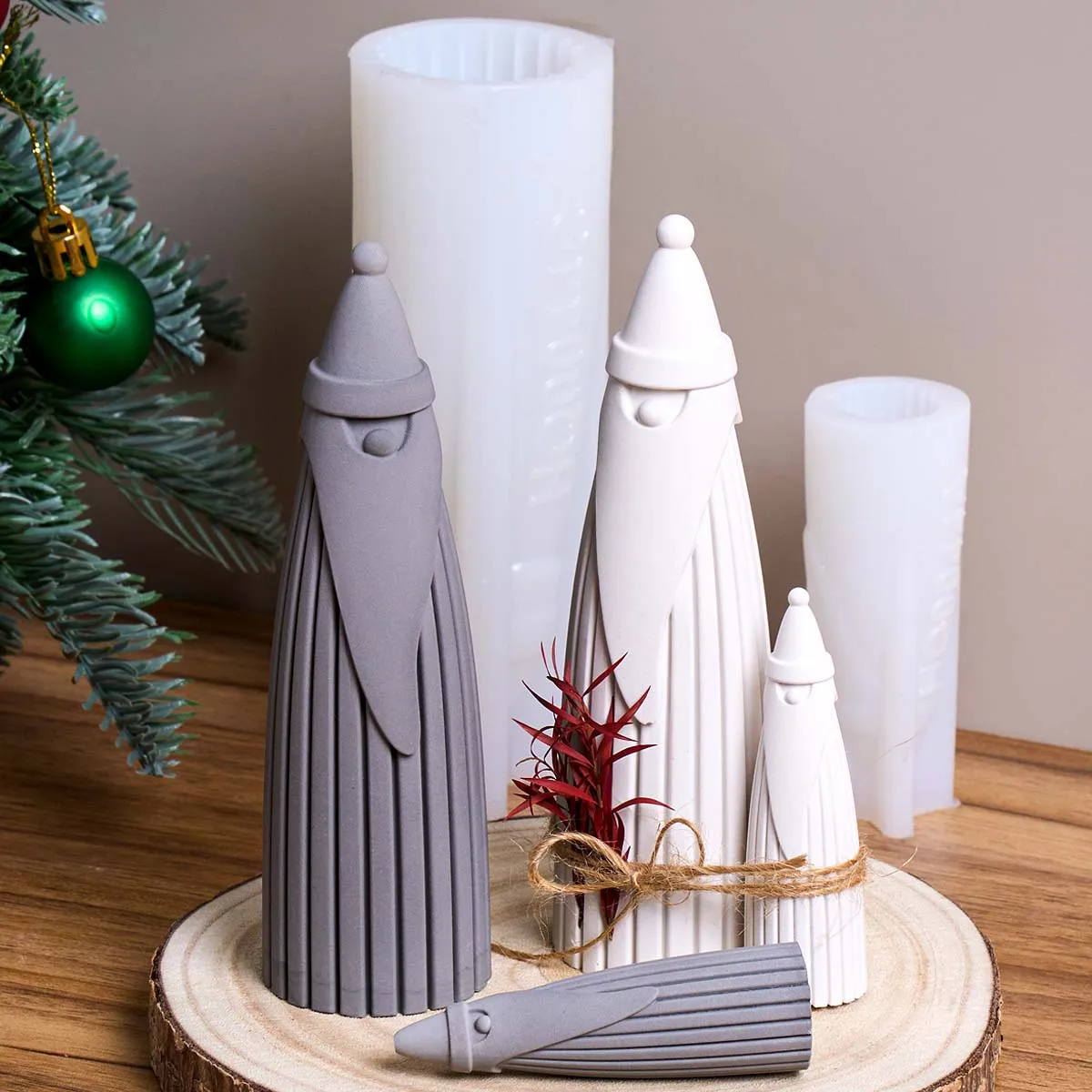 Christmas Santa Claus Silicone Candle Mold DIY Aromatherapy Gypsum Ornament Molds Handmade Resin Soap Home Xmas Decor Craft Gift
