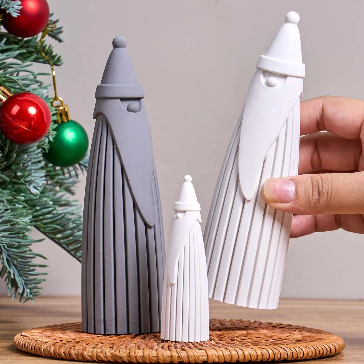 Christmas Santa Claus Silicone Candle Mold DIY Aromatherapy Gypsum Ornament Molds Handmade Resin Soap Home Xmas Decor Craft Gift