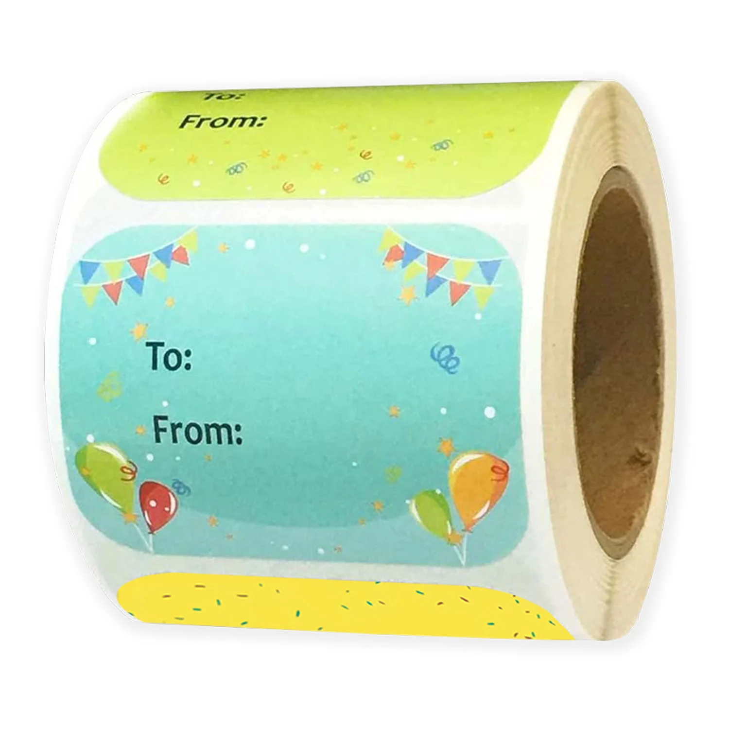 200 Pcs Happy Birthday Gift Tags Name Tags Stickers 1.5 X 2 Inch - Rectangle Christmas to From Labels Present Label