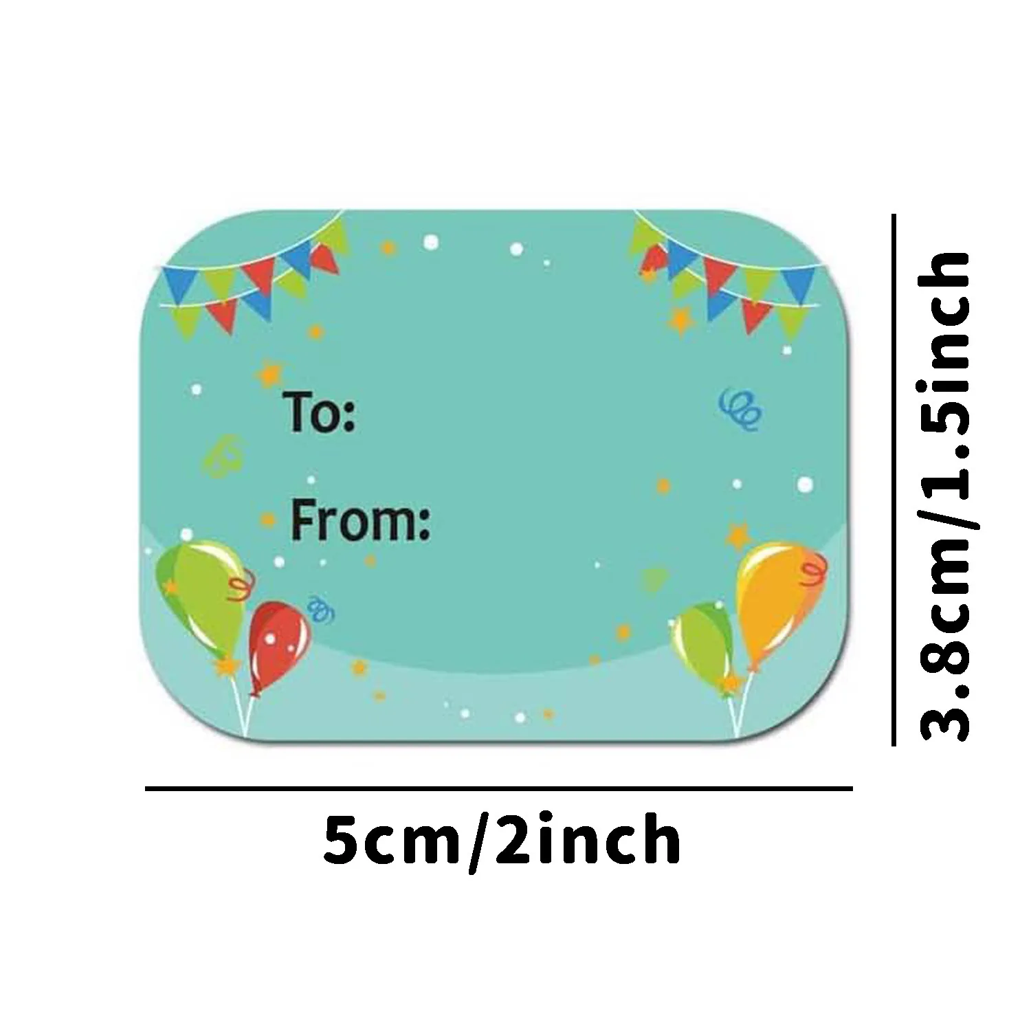 200 Pcs Happy Birthday Gift Tags Name Tags Stickers 1.5 X 2 Inch - Rectangle Christmas to From Labels Present Label