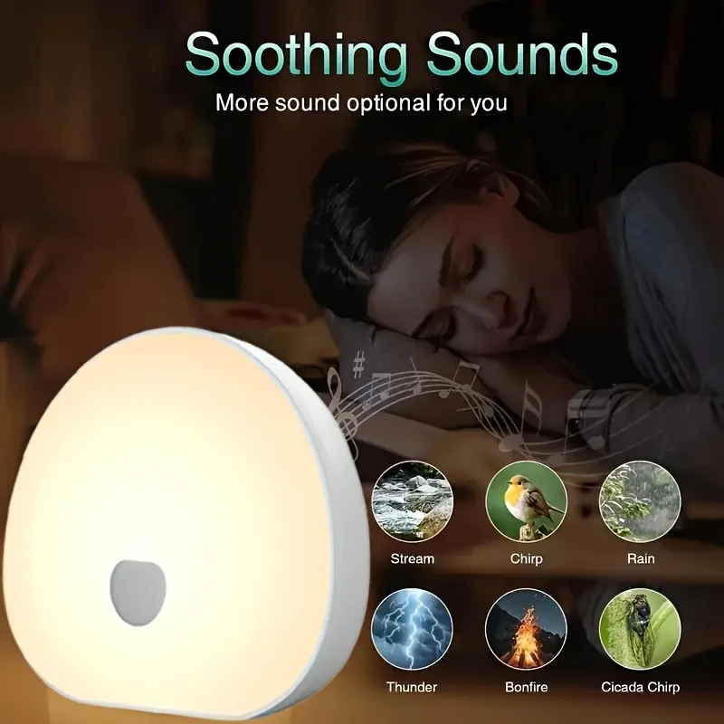 New White Noise Night Light with 7 Color Ambient Lights and 10 Soothing White Noise Sounds for Christmas Gift Bedroom Use