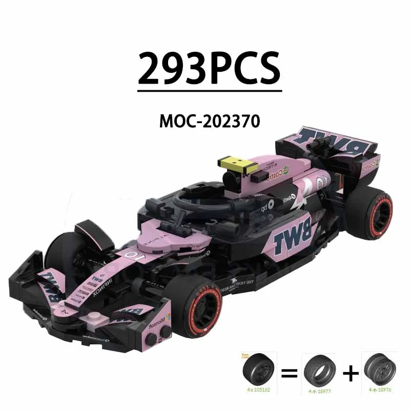 F1 Racing Car Building Blocks 8-Grid Racing Champion Vehicle (With Stickers) Children's Birthday Gift Christmas Toy Gift