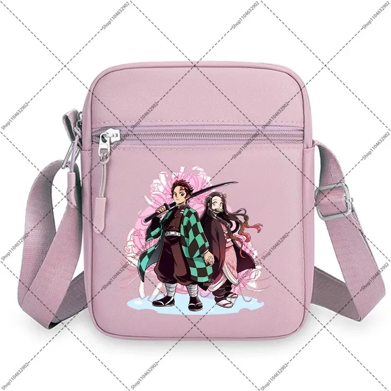 Demon Slayer Shoulder Bags Cartoon Anime Pattern Printed Crossbody Bag Boys Girls Fashion Wallets Christmas Birthday Party Gift