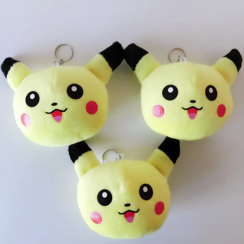 Cute Pokemon Pikachu Plush Keychain 10cm Soft Stuffed Animal Pendant Key Ring Toy Christmas Birthday Gift