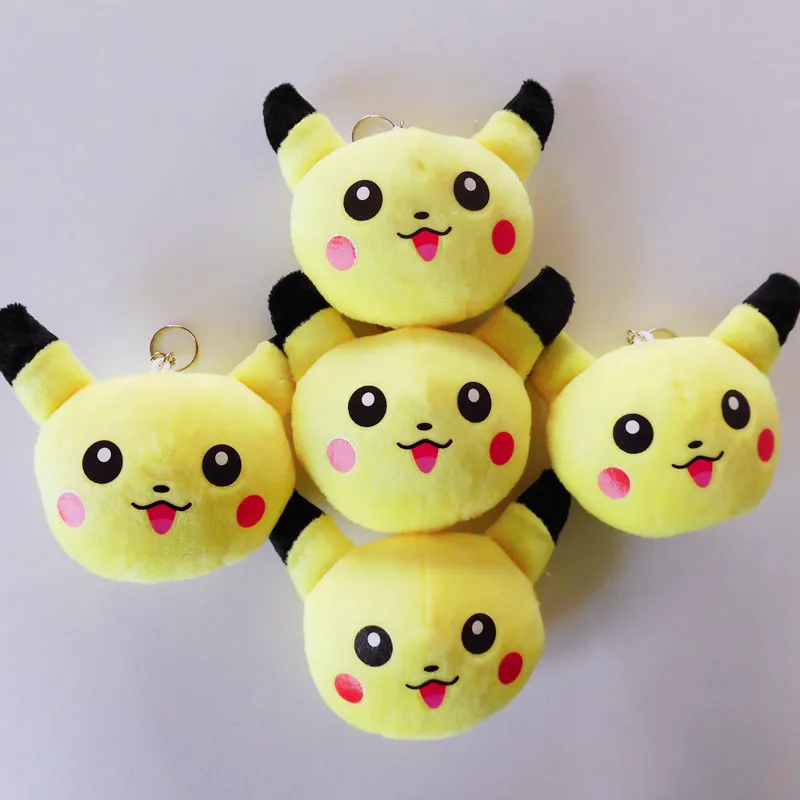 Cute Pokemon Pikachu Plush Keychain 10cm Soft Stuffed Animal Pendant Key Ring Toy Christmas Birthday Gift