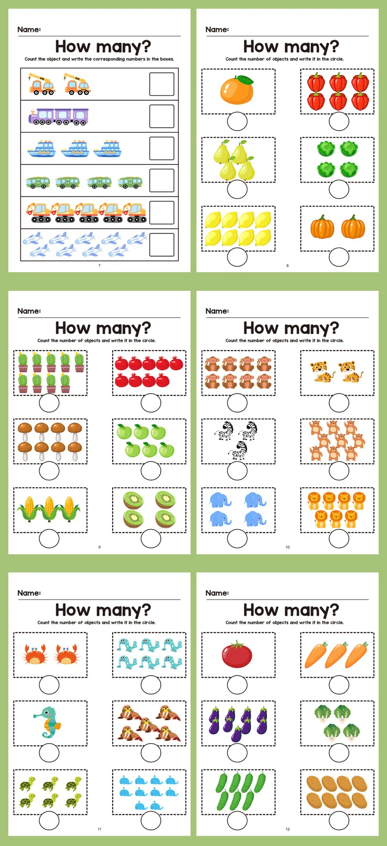 64-Page Interactive Preschool Math Workbook: Number Tracing, Addition and Subtraction Exercises - Early Education Activities for Children over 3 Years Old, Preparatory Course, for Home or Classroom Use - Educational Book for Number Recognition and Basic Arithmetic Skills, Early Education Materials, Fun Illustrations, High-Quality Printing, Learning Tool for Elementary School Students, Christmas Gift