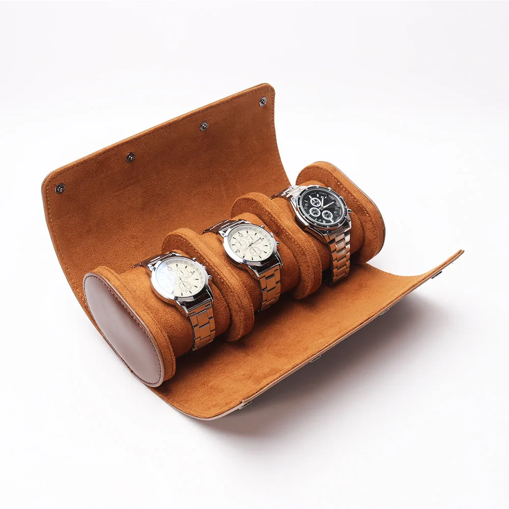 Watch Roll Travel Case 1/2/3-Slot Portable Vintage Leather Watch Display Case Storage Box Watch Organizers Men Christmas Gift