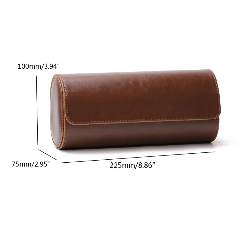 Watch Roll Travel Case 1/2/3-Slot Portable Vintage Leather Watch Display Case Storage Box Watch Organizers Men Christmas Gift
