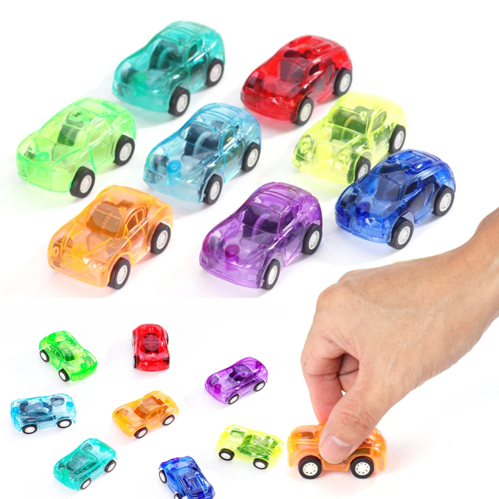 10Pcs Mini Transparent Power Car Airplane Children's Birthday Party Gift Pinata Filler Carnival Christmas Gift Children's Reward