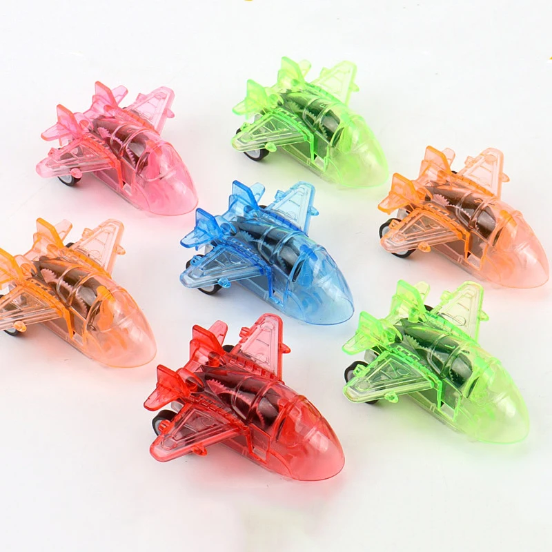 10Pcs Mini Transparent Power Car Airplane Children's Birthday Party Gift Pinata Filler Carnival Christmas Gift Children's Reward