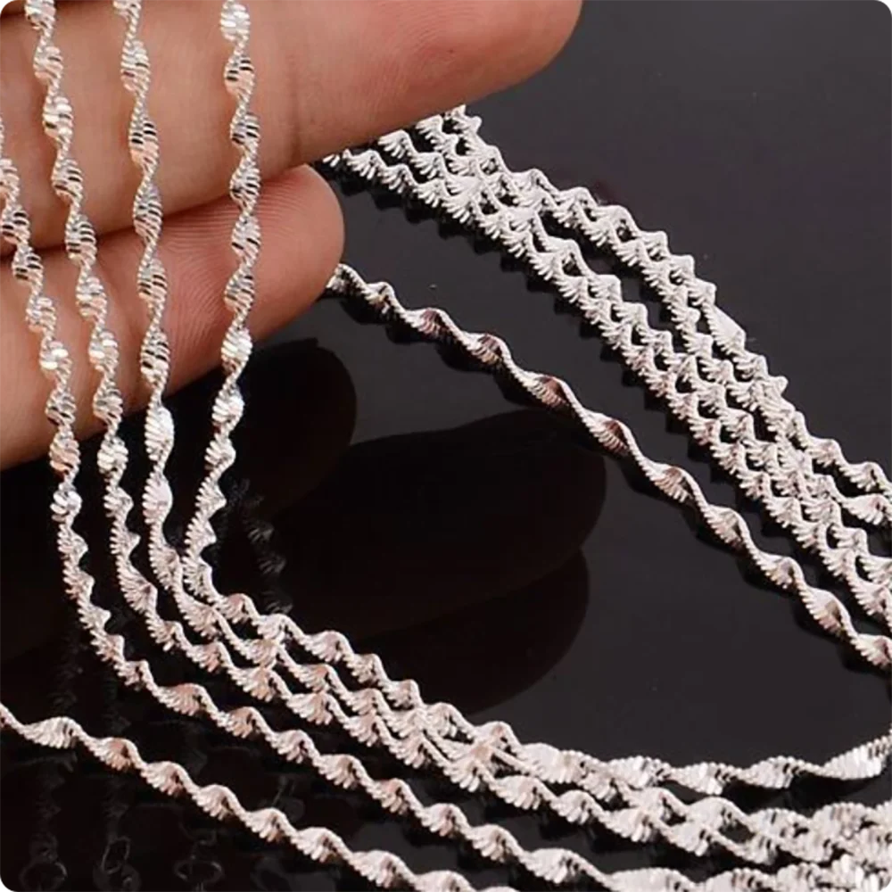 925 Sterling Silver 40-75cm Chain Necklace, Stylish and Charming Christmas Accessory/Gift Jewelry for Men and Women