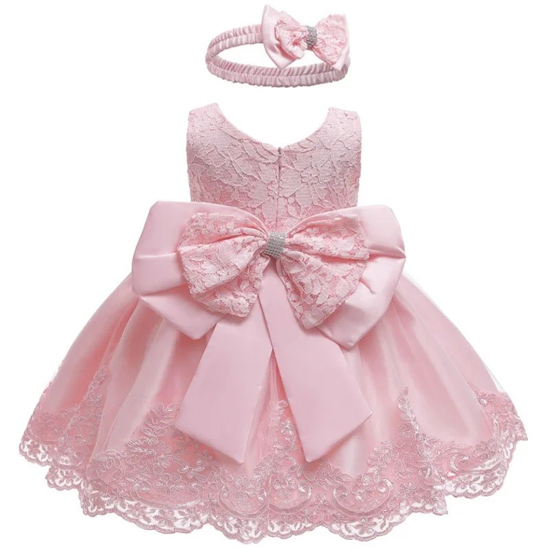 LZH Baby Girl Dress Newborn Clothes Princess Dress+Headwear For Toddler Birthday Wedding Christening Infant Party Christmas Gown