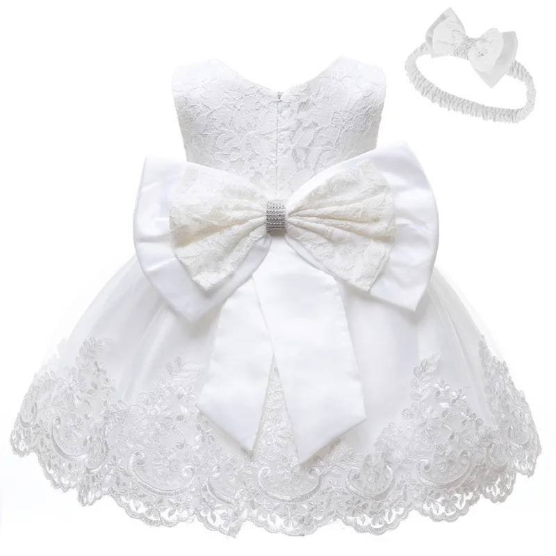 LZH Baby Girl Dress Newborn Clothes Princess Dress+Headwear For Toddler Birthday Wedding Christening Infant Party Christmas Gown