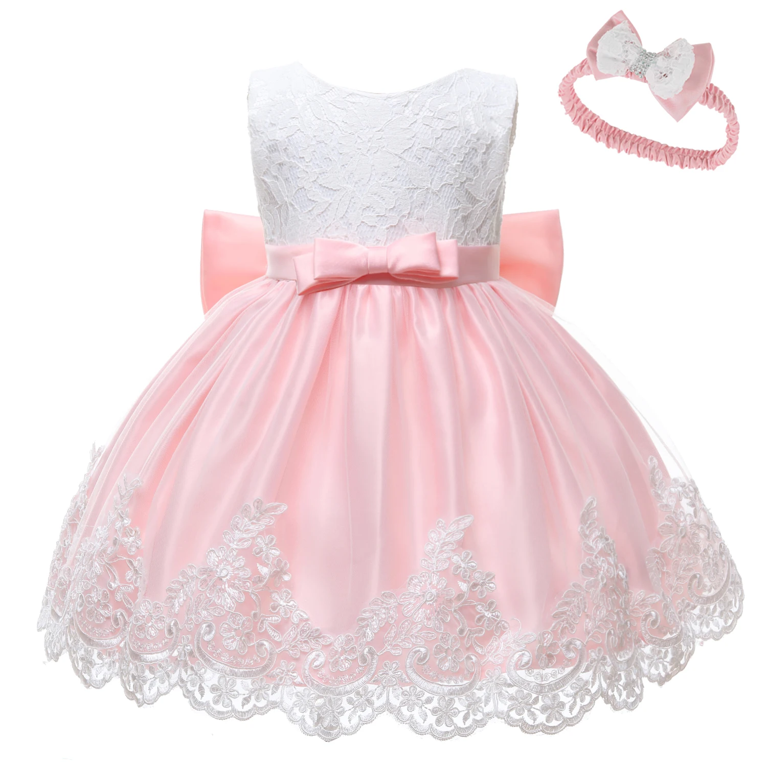 LZH Baby Girl Dress Newborn Clothes Princess Dress+Headwear For Toddler Birthday Wedding Christening Infant Party Christmas Gown