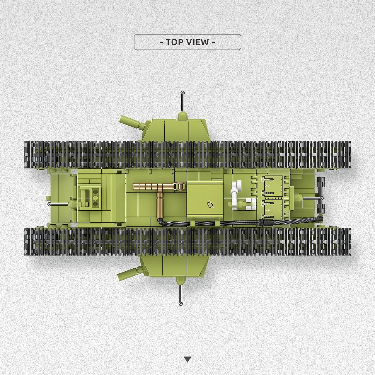 900PCS World War I Heavy Tank MK.V,Ww1 Military Army Vehicle Building Blocks DIY Toys Christmas Birthday Gift