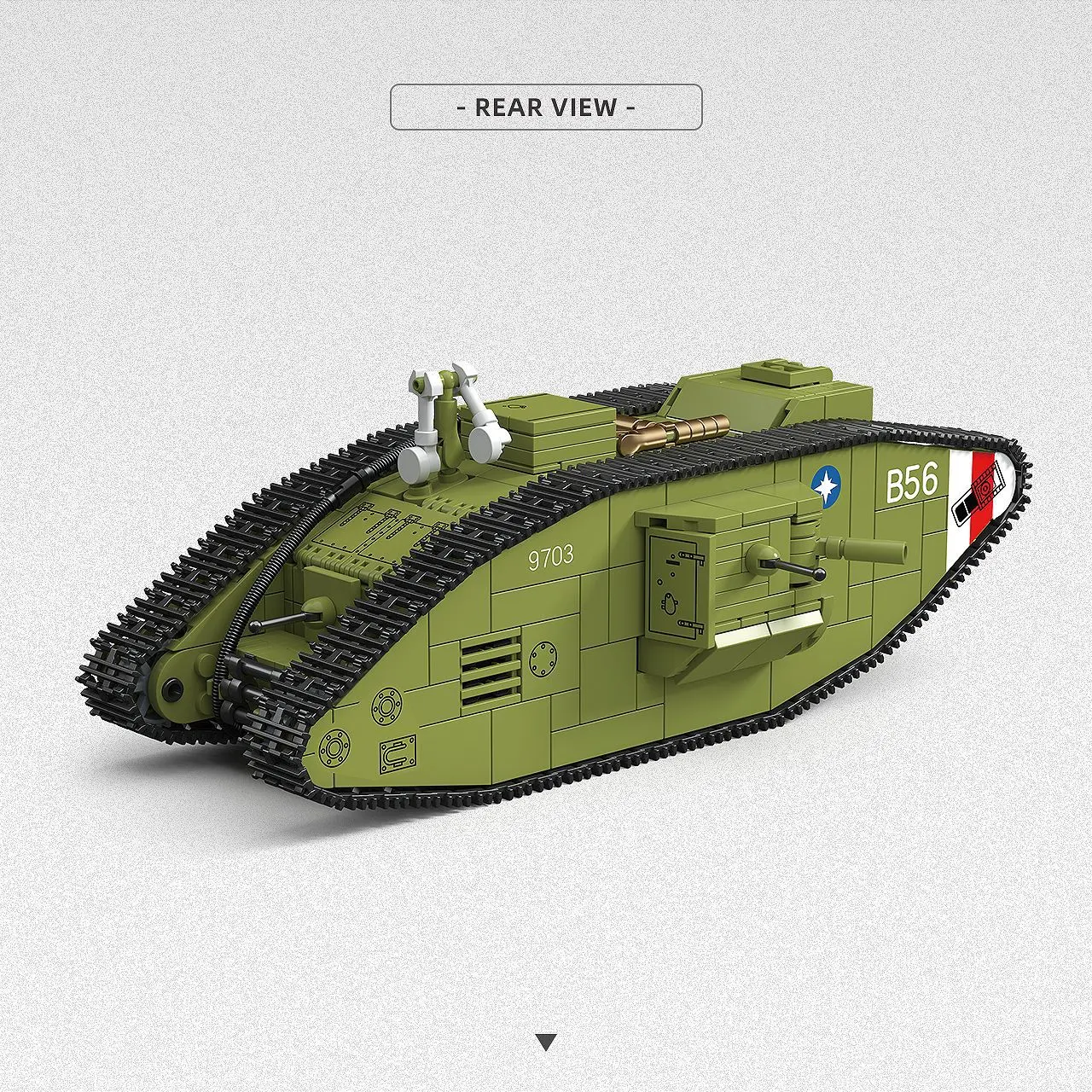 900PCS World War I Heavy Tank MK.V,Ww1 Military Army Vehicle Building Blocks DIY Toys Christmas Birthday Gift