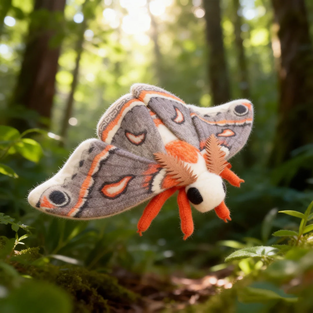 Hyalophora Cecropia Plush Toy Lifelike The Cecropia Moth Stuffed Animals Insect Enthusiasts Kids Christmas Gifts Home Decor