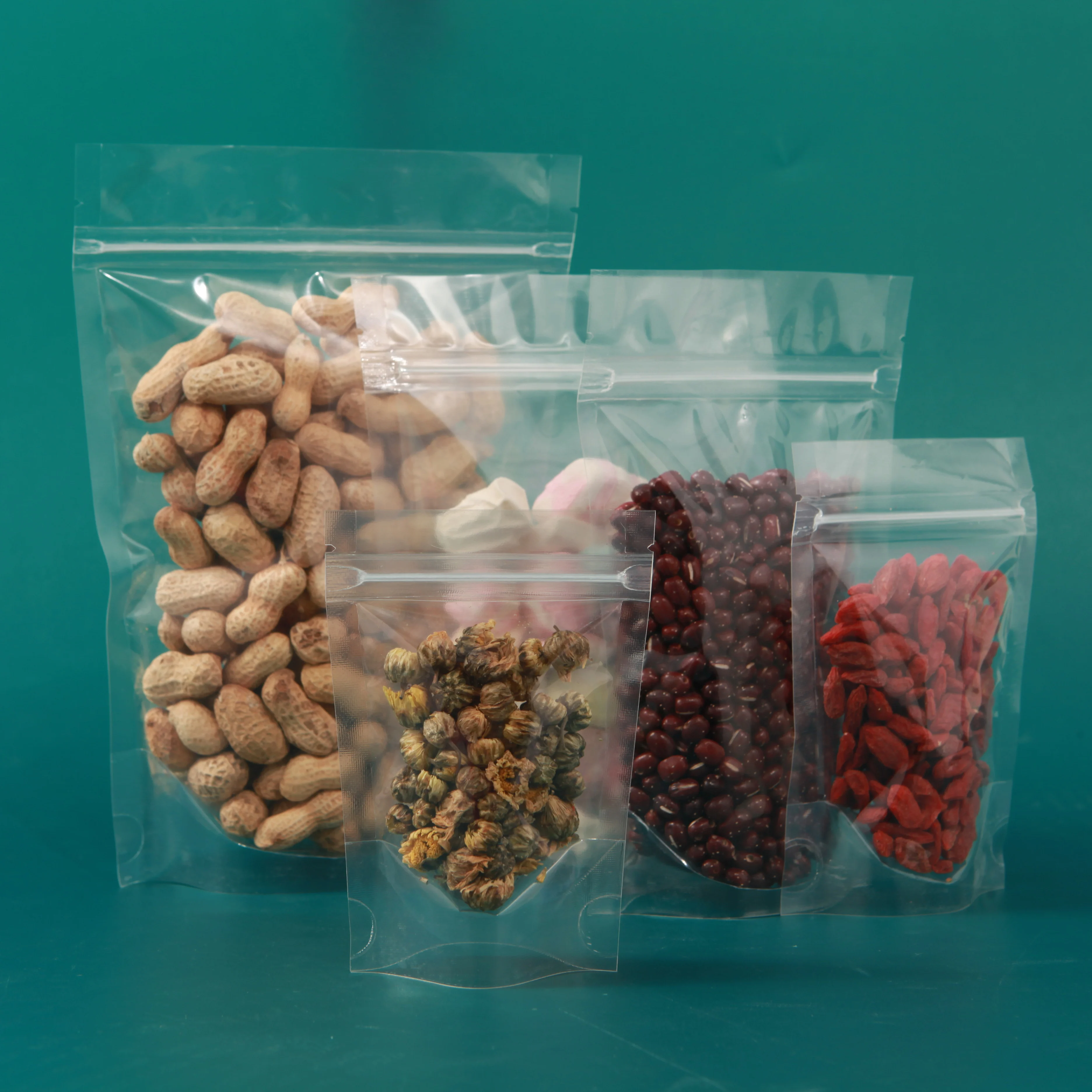 50/100pcs Transparent Zipper Bags, Reusable Storage Bag for Candies, Pasta, Spices, Birthdays, Party, Christmas Gifts, Packaging