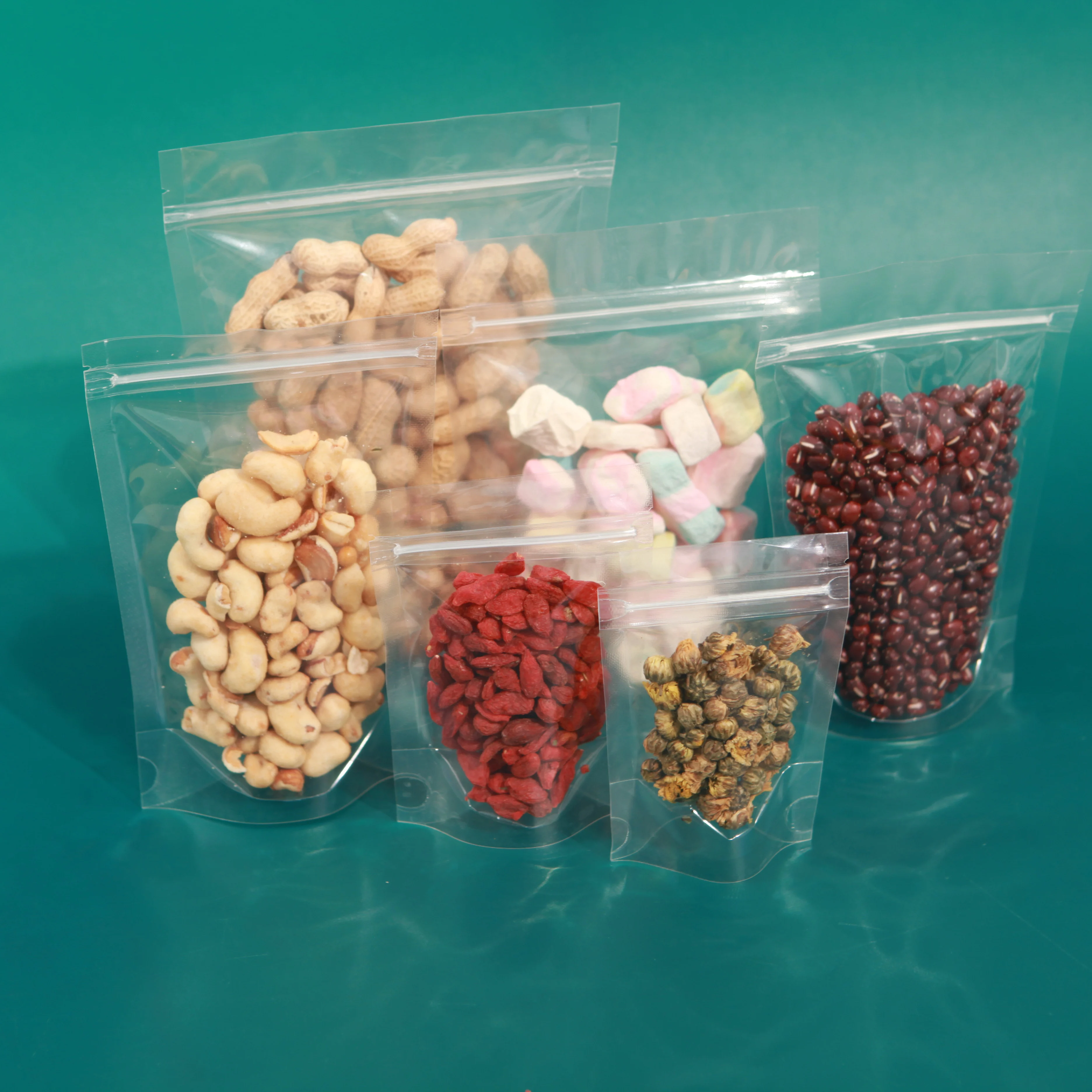 50/100pcs Transparent Zipper Bags, Reusable Storage Bag for Candies, Pasta, Spices, Birthdays, Party, Christmas Gifts, Packaging