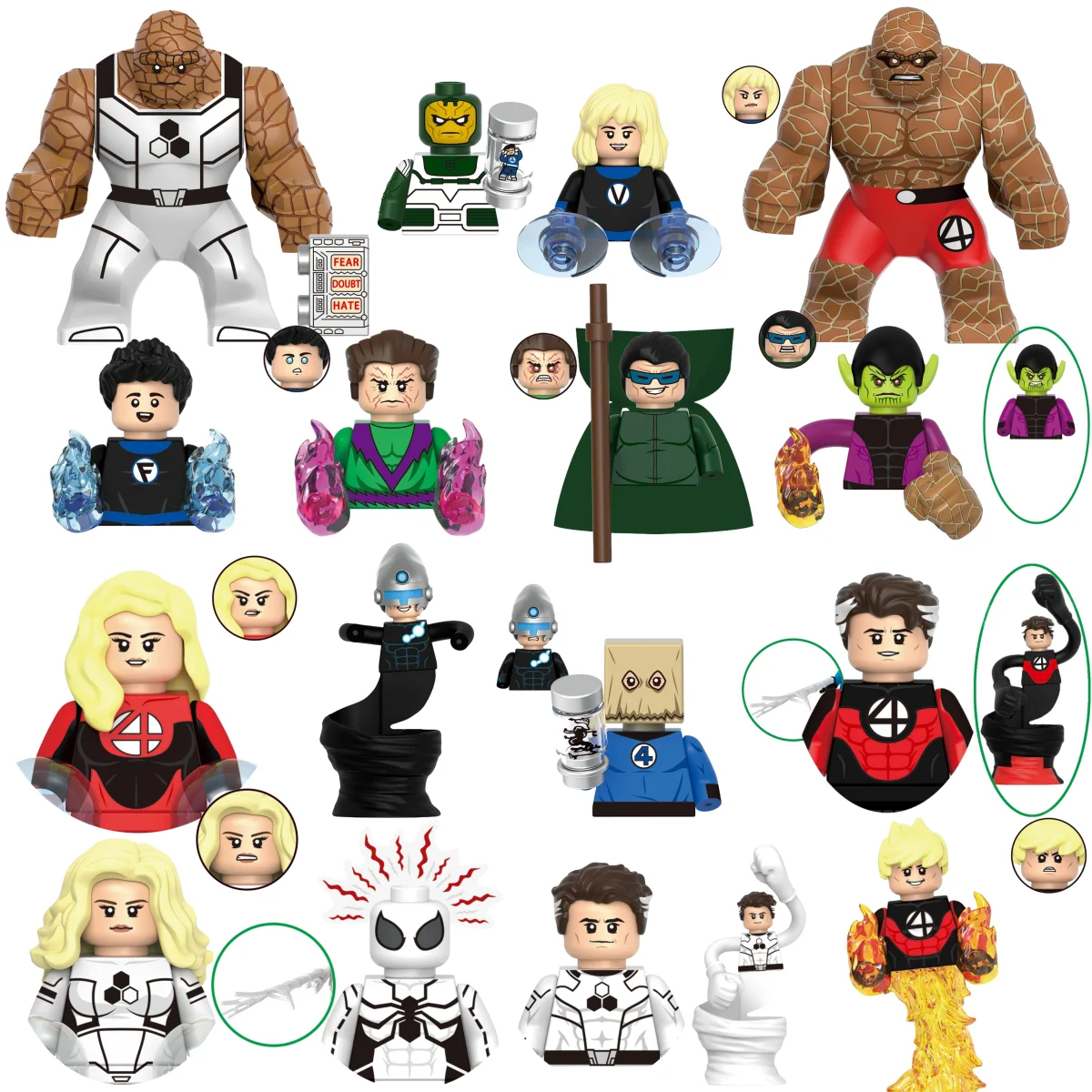 Blind Box Mini Building Blocks G0159 Figures Big Goblin Spiderman Iron Man Venom Captain Hawk Deadpool Armor Christmas Gift Toy