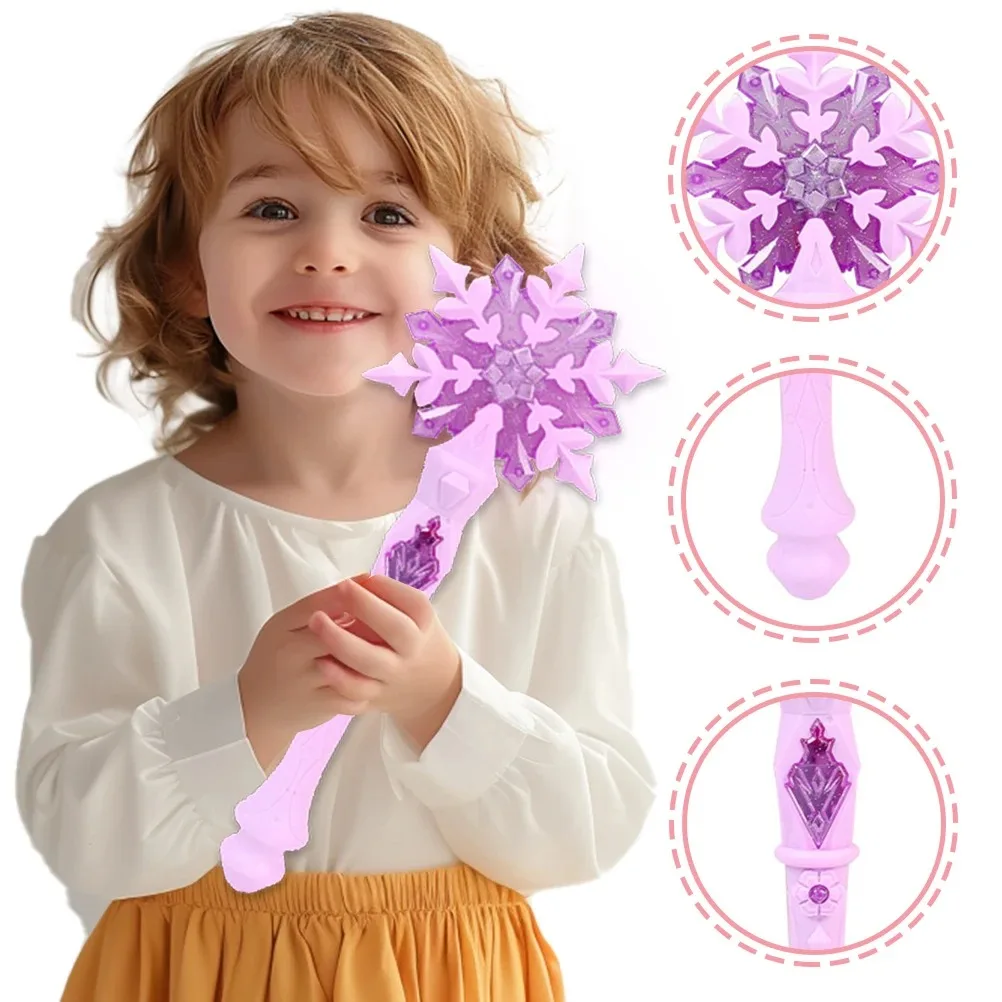 1pcs Children'S Magic Wand Toy For Daughter Christmas Birthday New Year'S Gift, Electric Luminous Music Princess Cane Xmas Dress