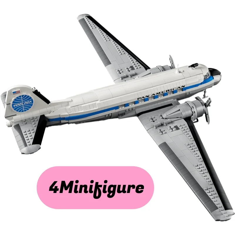 2026 New 1903PCS Creative Icons Douglas DC-3 Pan Am Airliner Model Building Blocks Toy Christmas Gift