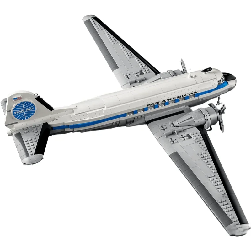 2026 New 1903PCS Creative Icons Douglas DC-3 Pan Am Airliner Model Building Blocks Toy Christmas Gift