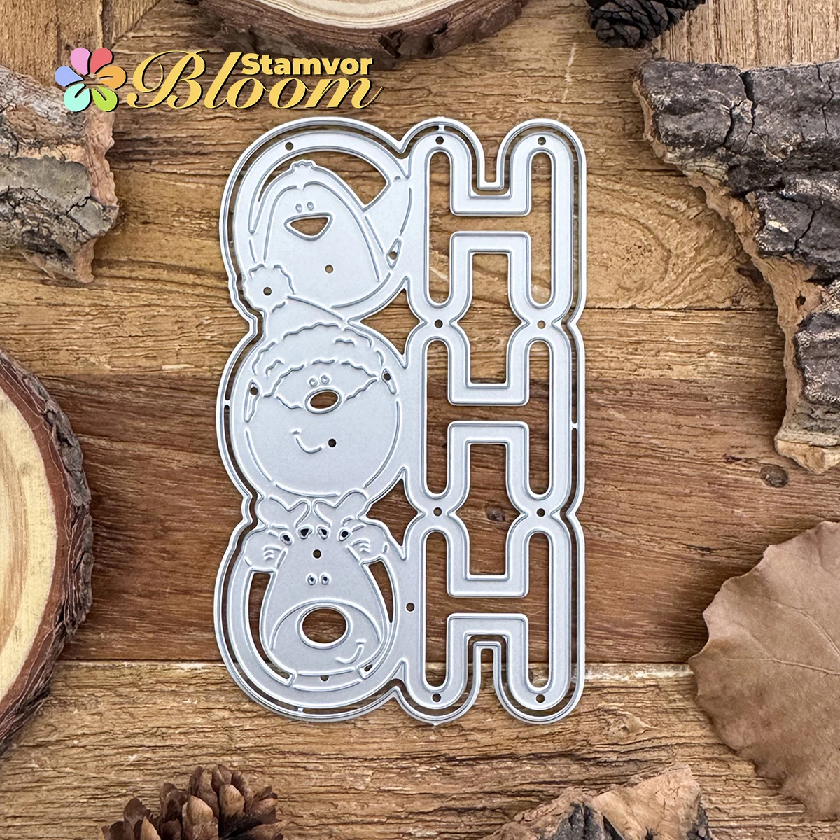 Original Lovely Layers Christmas Title HOHOHO With Penguin Santa Claus Deer Metal Cutting Dies Scrapbooking Decorative Embossing