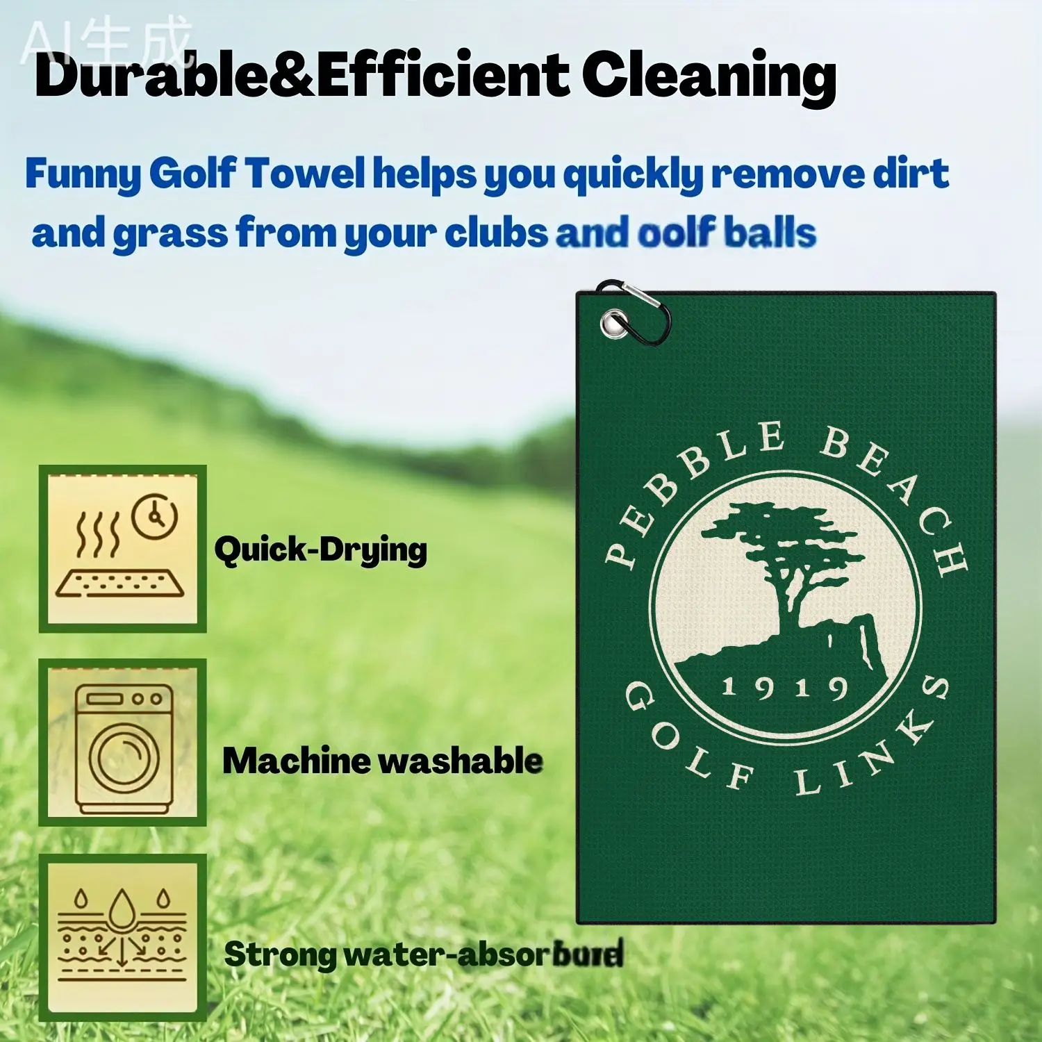 Funny Microfiber Premium Golf Towel, Golf Towels for Golf Bags for Men & Women, Creative Christmas Golf Gift for Male Golfers