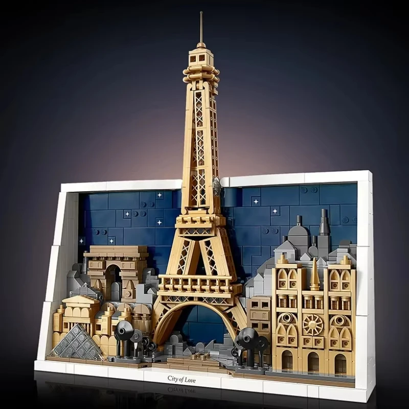 2026 Creative Paris Love City Brick Construction Educational Building Block Toy Christmas Birthday Gift
