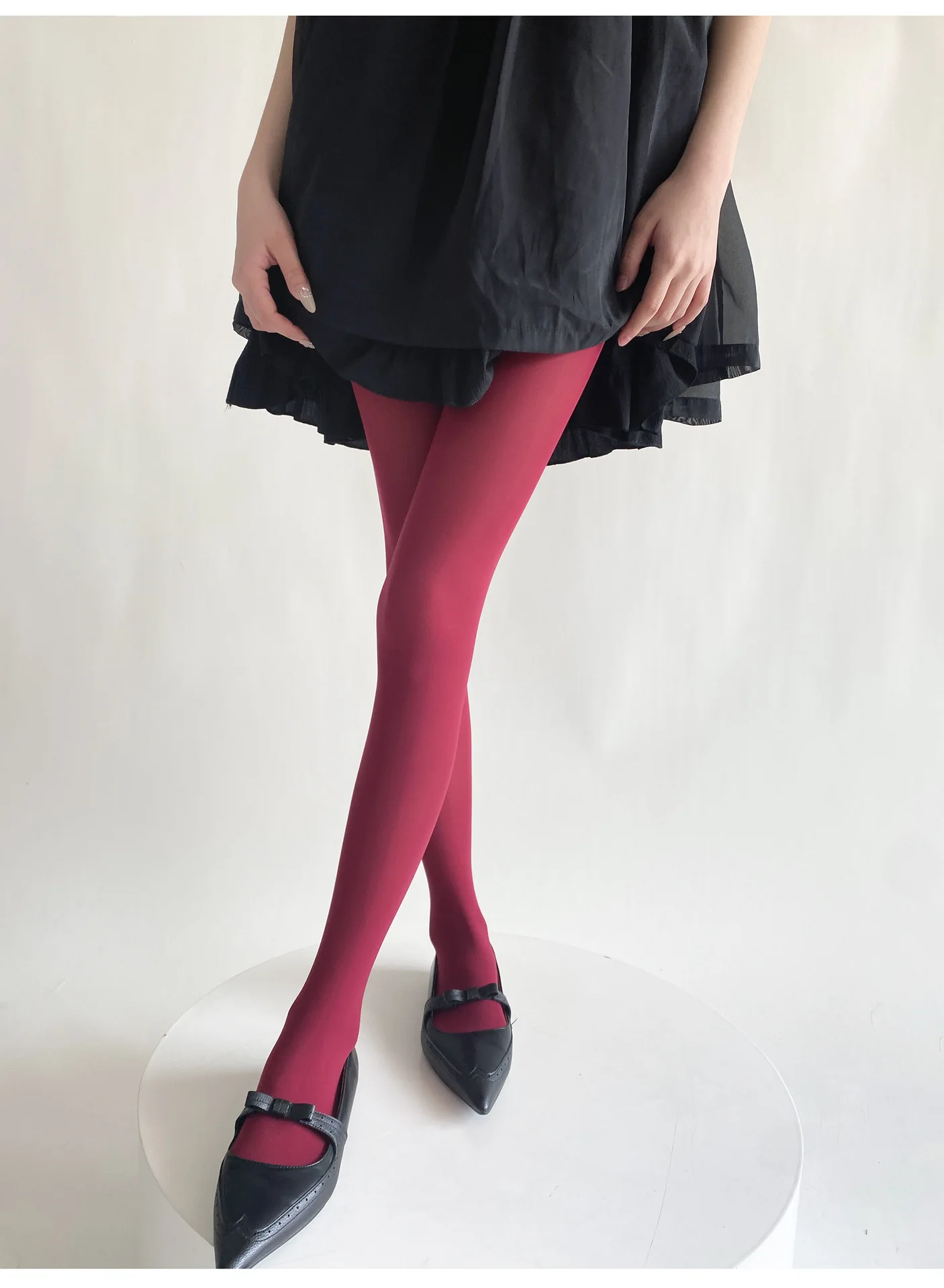 17 Colors Women's Sexy Pure Color Tights Retro Stockings Christmas Red High-elasticity Slimming Pantyhose Lady Colorful Tights #
