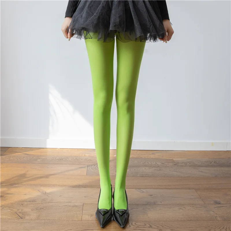 17 Colors Women's Sexy Pure Color Tights Retro Stockings Christmas Red High-elasticity Slimming Pantyhose Lady Colorful Tights #